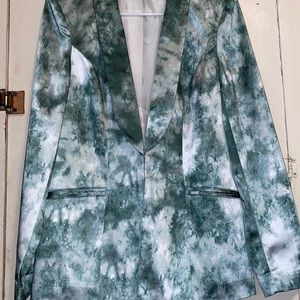 Tie-Dye Green Blazer